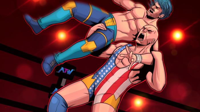 Kurt Angle en uno de los artes de este juego de mesa