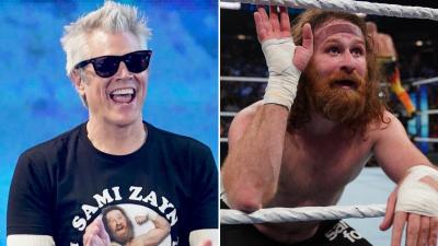 Johnny Knoxville y Sami Zayn