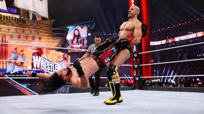 Seth Rollins y Cesaro (WWE WrestleMania 37)