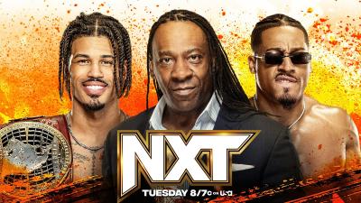 Wes Lee, Carmelo Hayes y Booker T (WWE NXT)