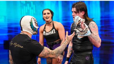 Rey Mysterio, Rhea Ripley, Dominik Mysterio