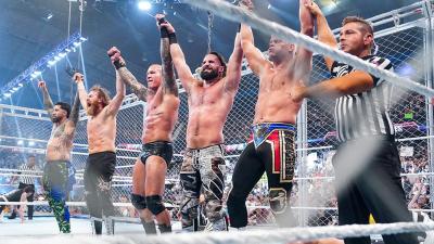 Jey Uso, Sami Zayn, Randy Orton, Cody Rhodes y Seth Rollins