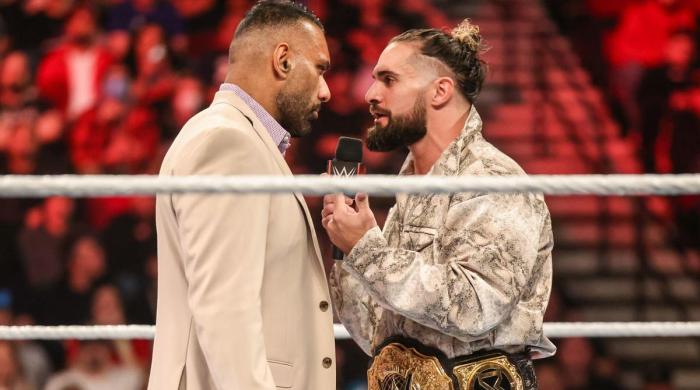 Jinder Mahal y Seth Rollins