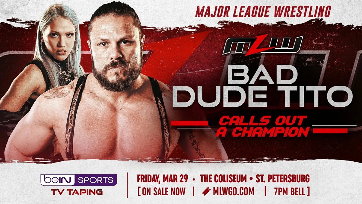 Bad Dude Tito tendrá una lucha titular en las próximas grabaciones de MLW  para beIN Sports