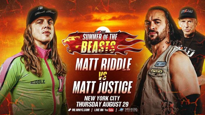 Matt Riddle vs Matthew Justice MLW Summer of the Beasts