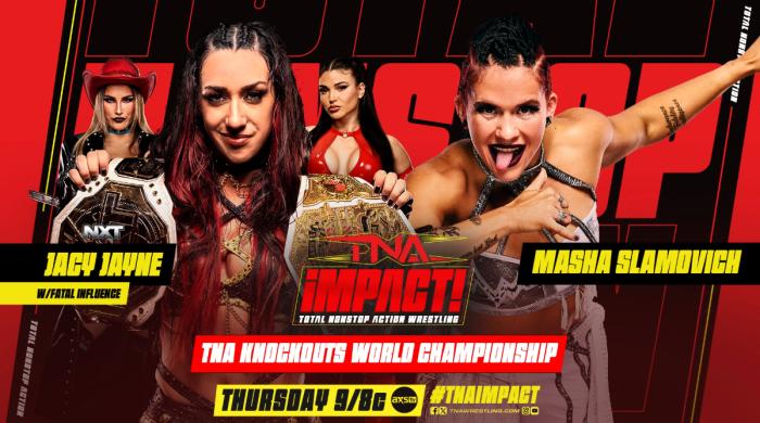 Póster de TNA iMPACT! con Jacy Jayne y Masha Slamovich Póster de TNA iMPACT! con Jacy Jayne y Masha Slamovich