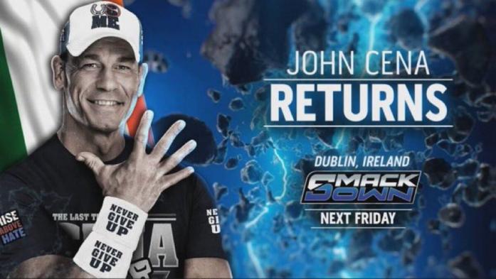WWE anuncia que John Cena estará en el show de SmackDown en Irlanda