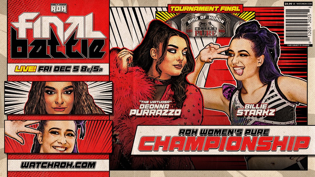 Billie Starkz y Deonna Purrazzo competirán por el Campeonato Puro de Mujeres en ROH Final Battle 2025