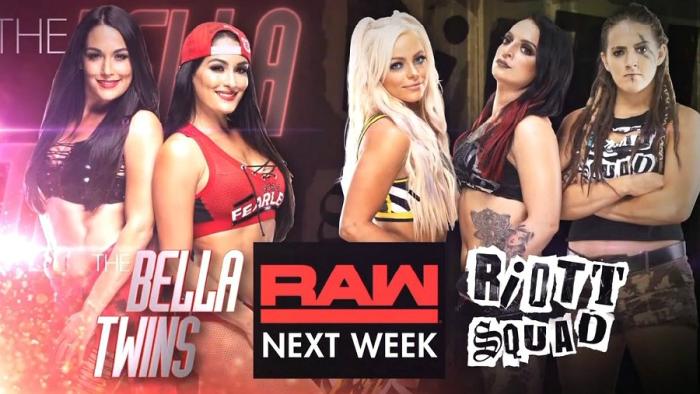 The Bella Twins regresarán a Monday Night RAW para enfrentarse a The Riott Squad