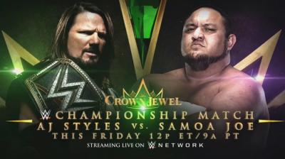 AJ Styles y Samoa Joe lucharán por el Campeonato de WWE en Crown Jewel