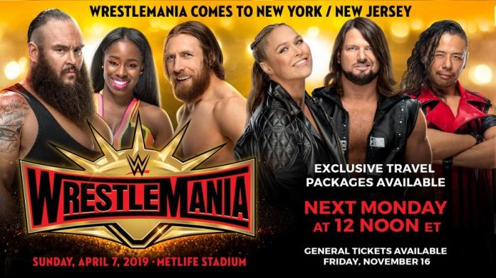 Las entradas para Wrestlemania 35 salen a la venta el viernes 16 de noviembre