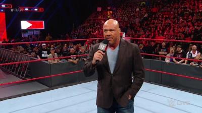 Kurt Angle y Braun Strowman tuvieron una disputa contra Baron Corbin y Drew McIntyre durante Raw