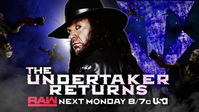 The Undertaker es anunciado para aparecer en el próximo programa de Monday Night Raw