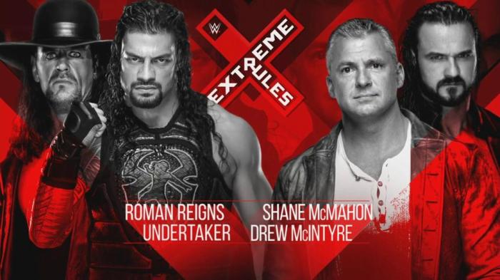 Roman Reigns y The Undertaker se enfrentarán a Shane McMahon y Drew McIntyre en WWE Extreme Rules