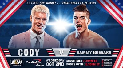 Cody se enfrentará a Sammy Guevara en el primer episodio de AEW en TNT