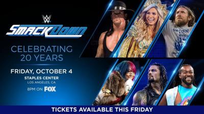 WWE anuncia la celebración de su vigésimo aniversario en el estreno de SmackDown en FOX