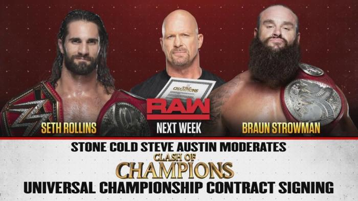 'Stone Cold' Steve Austin mediará la firma de contrato por la lucha del Campeonato Universal en Clash of Champions