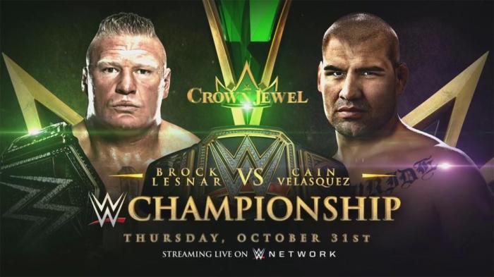 Brock Lesnar defenderá el Campeonato de WWE ante Cain Velasquez en WWE Crown Jewel