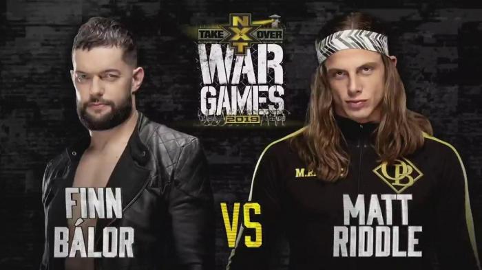 Finn Bálor se enfrentará a Matt Riddle en NXT TakeOver: WarGames 2019