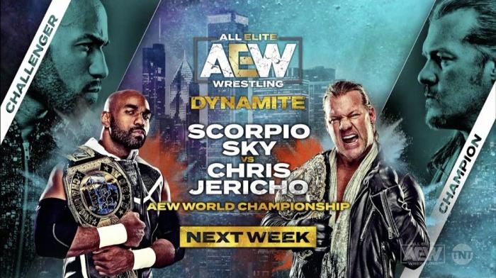 Scorpio Sky y Chris Jericho se enfrentarán por el Campeonato Mundial de AEW en el próximo Dynamite