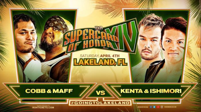 Jeff Cobb y Dan Maff se enfrentarán a KENTA y Taiji Ishimori en ROH Supercard of Honor XIV