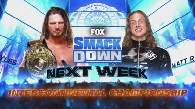 AJ Styles defenderá el Campeonato Intercontinental ante Matt Riddle en SmackDown