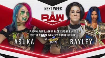 WWE Raw: Asuka tendrá una oportunidad en SummerSlam si vence a Bayley - Debut del nuevo stable