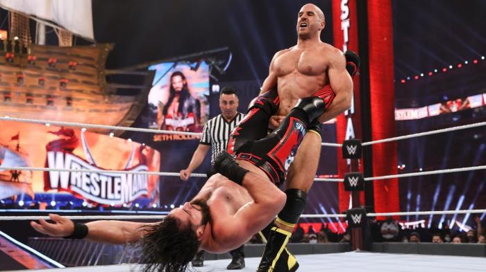 Cesaro y Seth Rollins